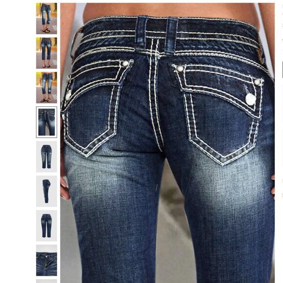 FLAMINGALS Ripped Raw Hem Wash High Stretch Low Waist Capri Jeans Large BNWT - Picture 1 of 4